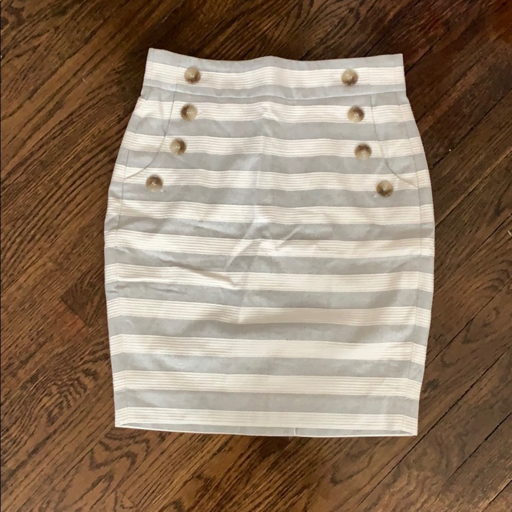 NWT Loft Striped skirt with button detail. Size 2P